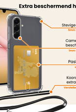 Nomfy Nomfy Samsung Galaxy A17 Hoesje Pashouder met Koord Met 2x Screenprotector