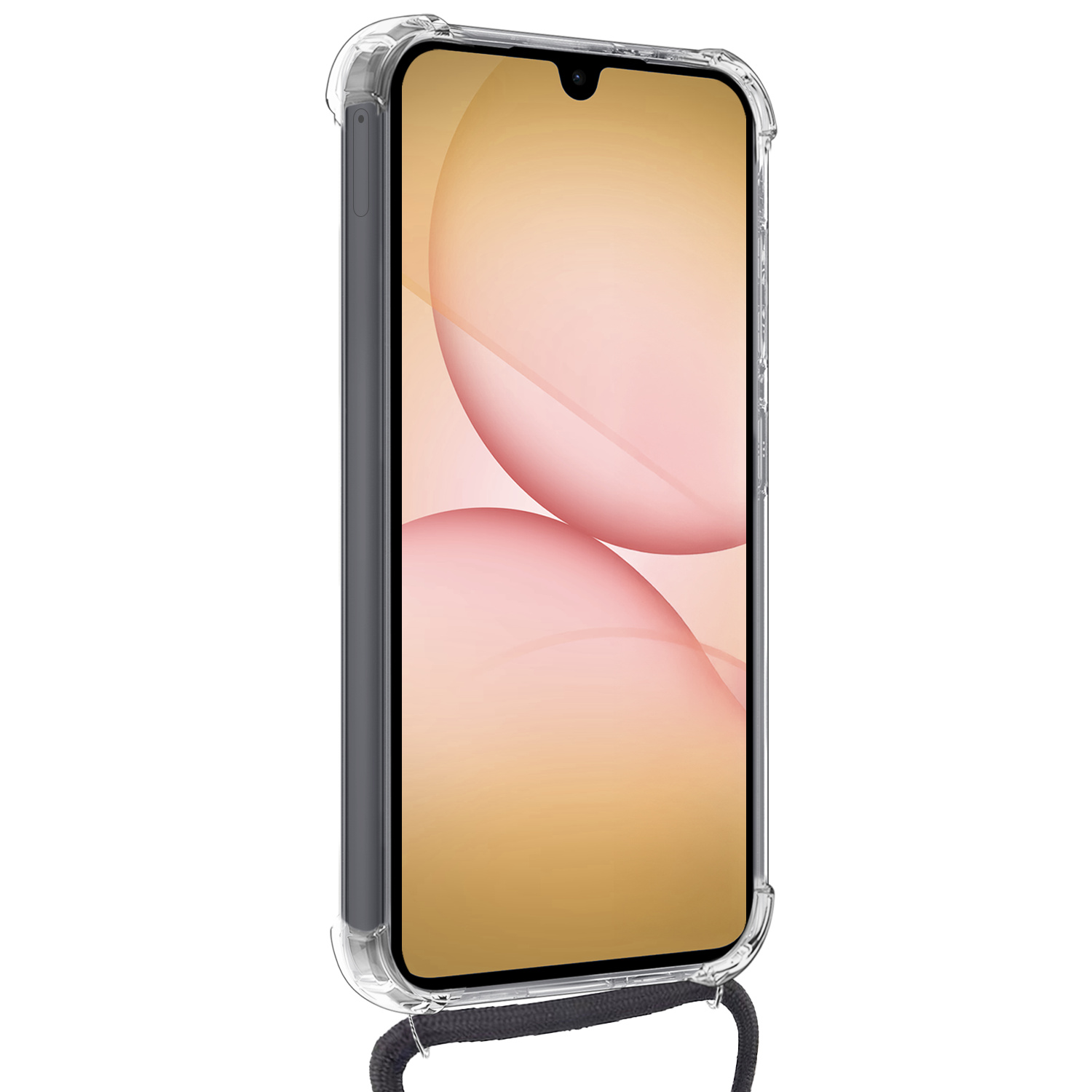 Nomfy Nomfy Samsung Galaxy A17 Hoesje Pashouder met Koord Met 2x Screenprotector