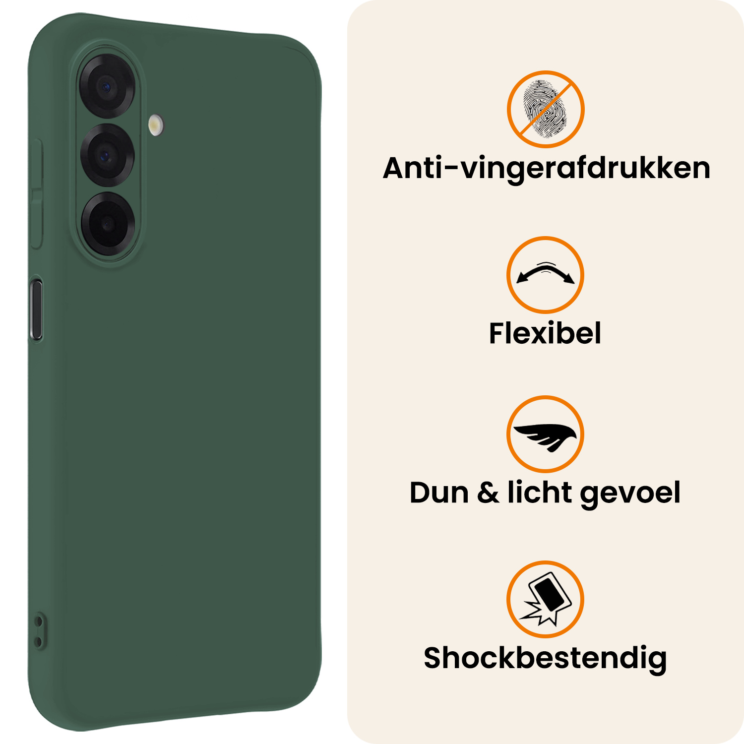 Nomfy Nomfy Samsung Galaxy A17 Hoesje Siliconen - Donkergroen