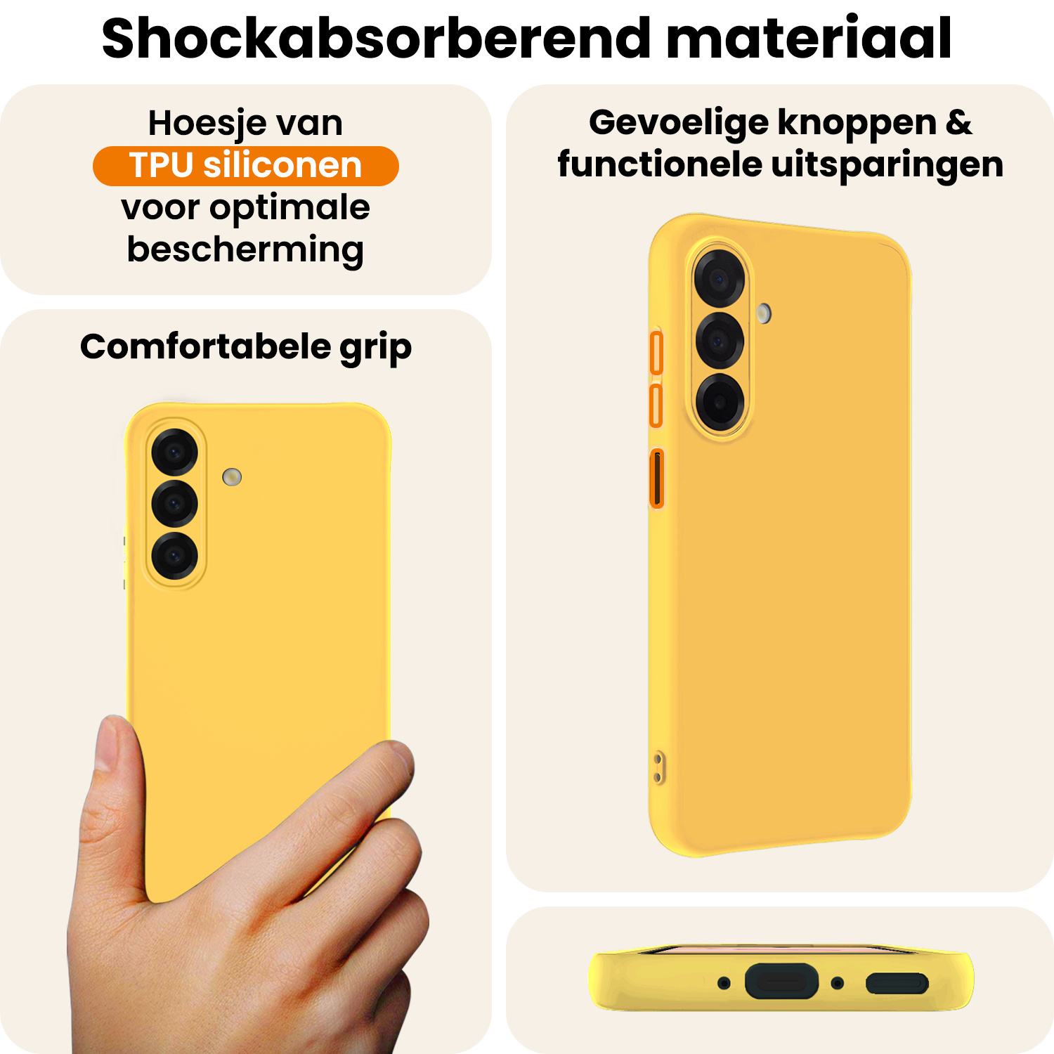 Nomfy Nomfy Samsung Galaxy A17 Hoesje Siliconen - Geel