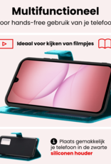 NoXx NoXx Samsung Galaxy A17 Hoesje Bookcase Met Screenprotector - Turquoise