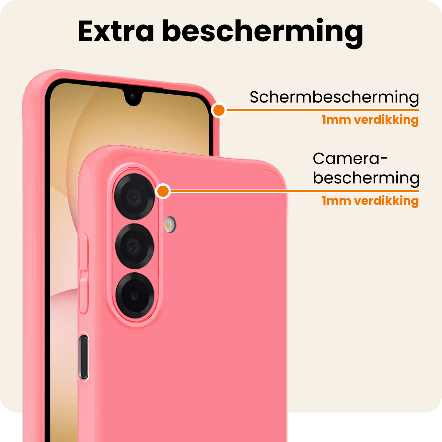 Nomfy Nomfy Samsung Galaxy A17 Hoesje Siliconen - Lichtroze - 2 PACK