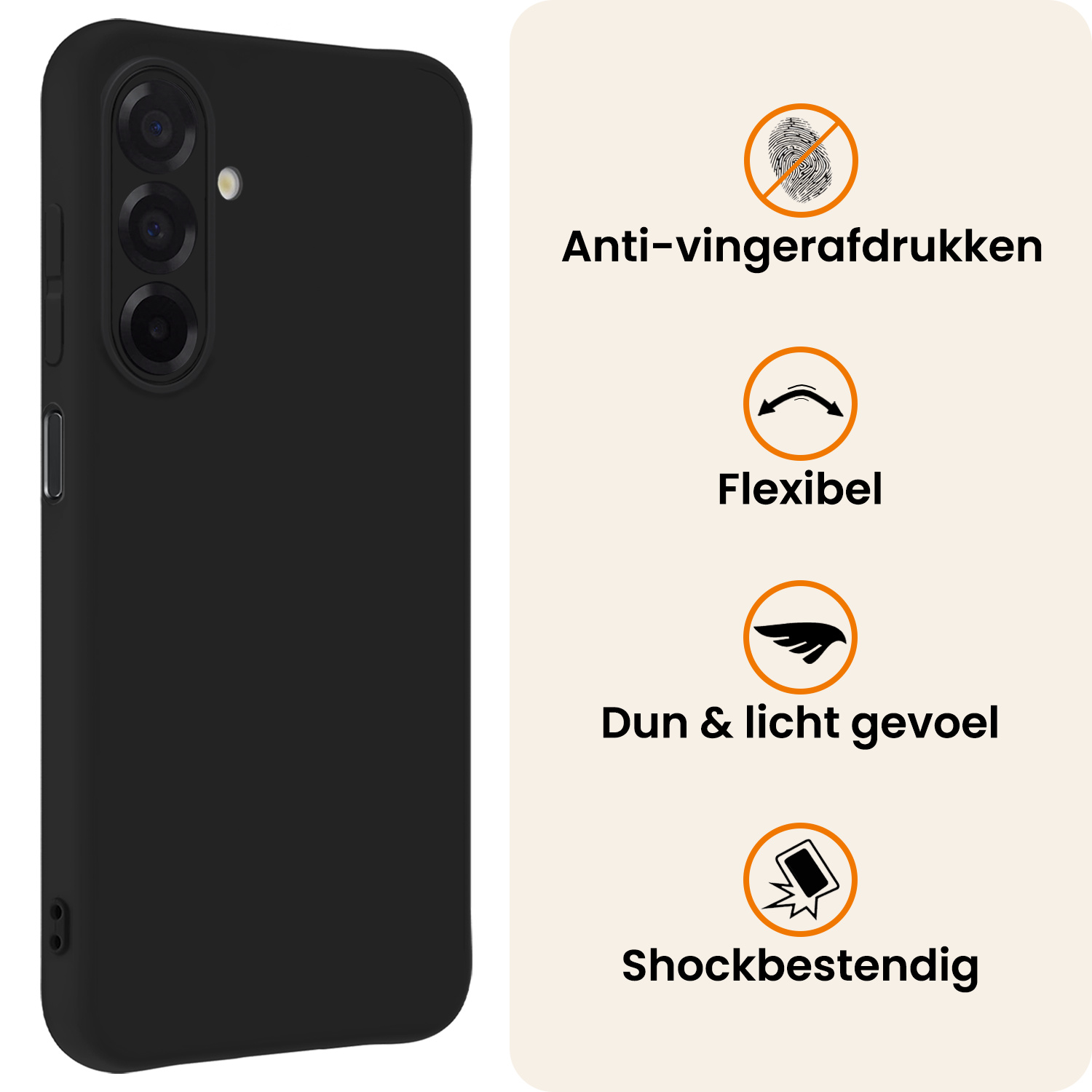 Nomfy Nomfy Samsung Galaxy A17 Hoesje Siliconen - Zwart - 2 PACK