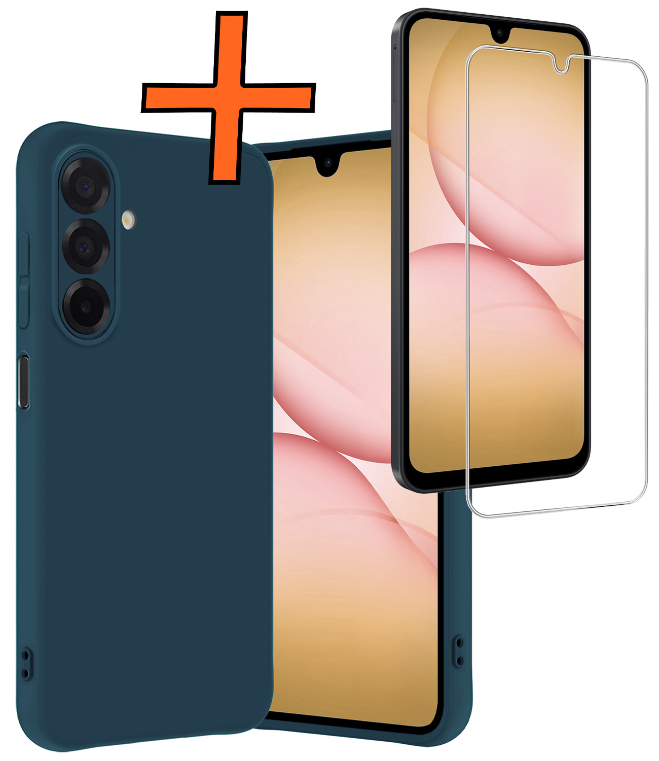 Nomfy Nomfy Samsung Galaxy A17 Hoesje Siliconen Met Screenprotector - Donkerblauw