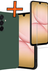 Nomfy Nomfy Samsung Galaxy A17 Hoesje Siliconen Met Screenprotector - Donkergroen