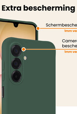 Nomfy Nomfy Samsung Galaxy A17 Hoesje Siliconen Met Screenprotector - Donkergroen