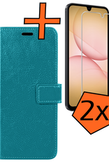 Nomfy Nomfy Samsung Galaxy A17 Hoesje Bookcase Met 2x Screenprotector - Turquoise