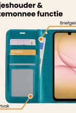 Nomfy Nomfy Samsung Galaxy A17 Hoesje Bookcase Met 2x Screenprotector - Turquoise