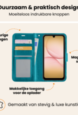 Nomfy Nomfy Samsung Galaxy A17 Hoesje Bookcase Met 2x Screenprotector - Turquoise