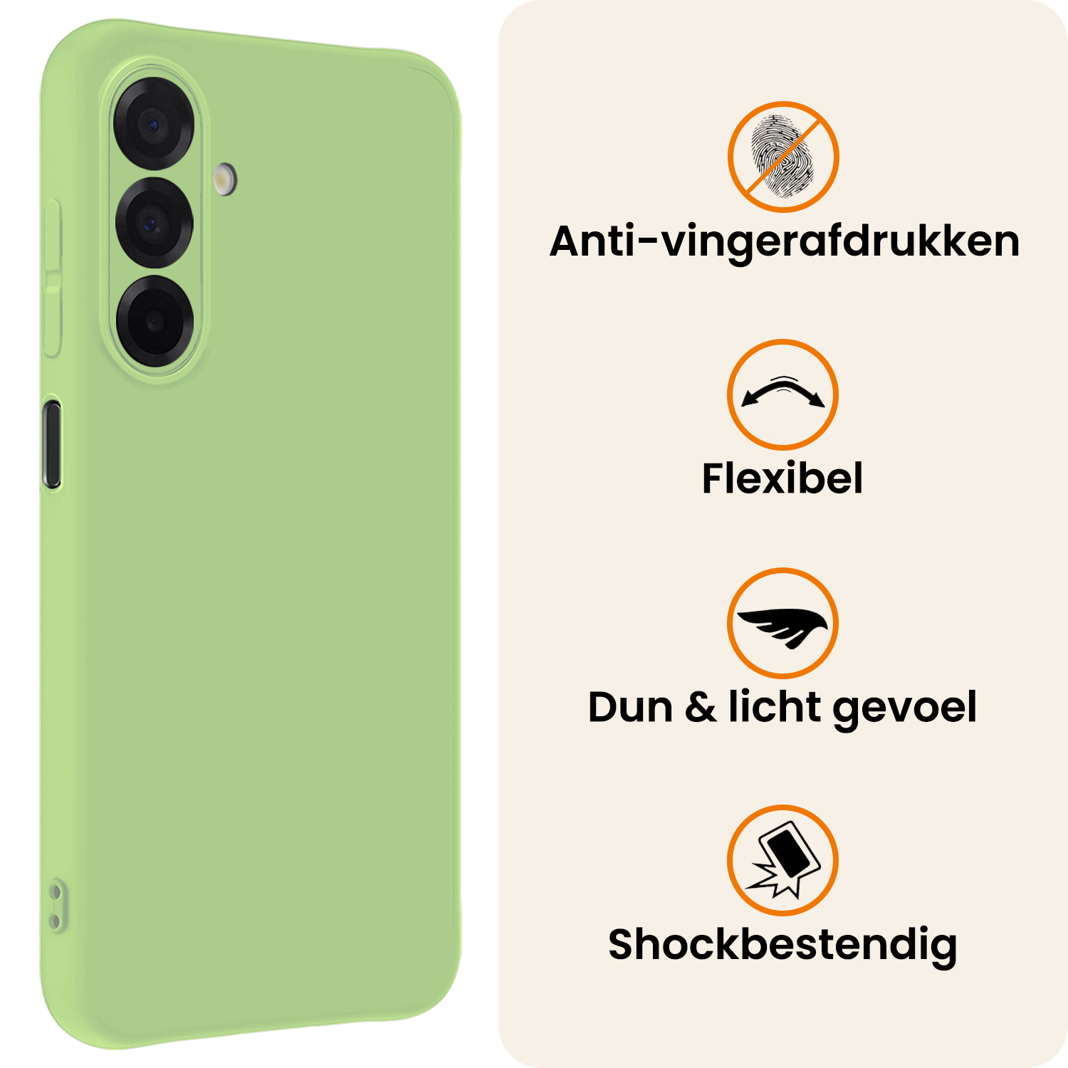 Nomfy Nomfy Samsung Galaxy A17 Hoesje Siliconen Met Screenprotector - Groen