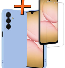 Nomfy Nomfy Samsung Galaxy A17 Hoesje Siliconen Met Screenprotector - Lichtblauw