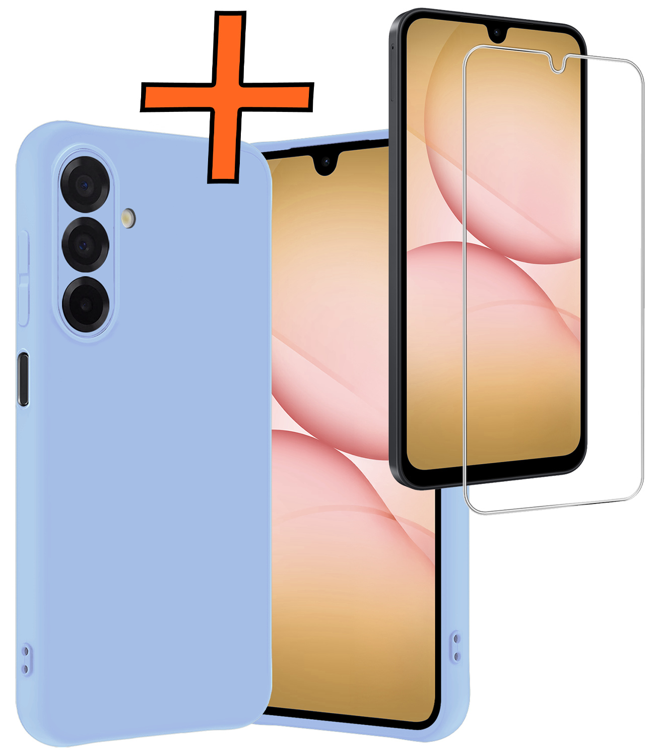 Nomfy Nomfy Samsung Galaxy A17 Hoesje Siliconen Met Screenprotector - Lichtblauw