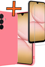 Nomfy Nomfy Samsung Galaxy A17 Hoesje Siliconen Met Screenprotector - Lichtroze