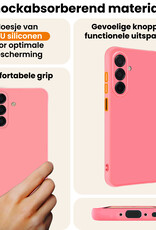 Nomfy Nomfy Samsung Galaxy A17 Hoesje Siliconen Met Screenprotector - Lichtroze