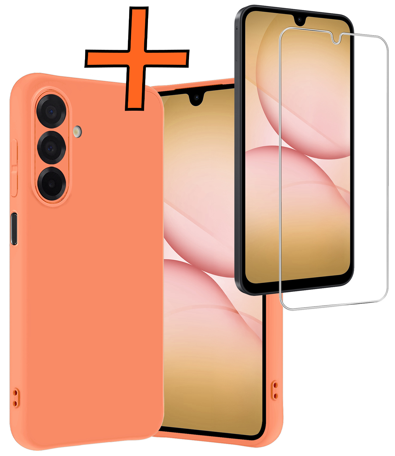 Nomfy Nomfy Samsung Galaxy A17 Hoesje Siliconen Met Screenprotector - Perzik