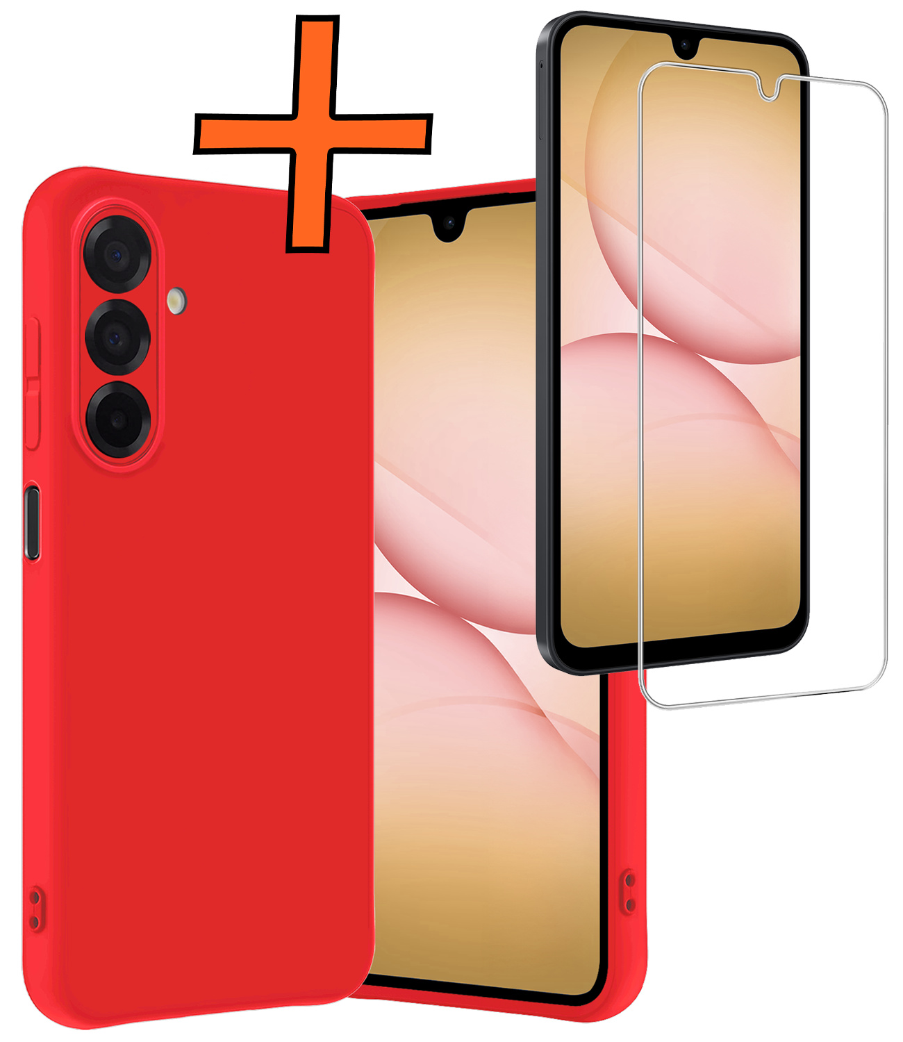 Nomfy Nomfy Samsung Galaxy A17 Hoesje Siliconen Met Screenprotector - Rood