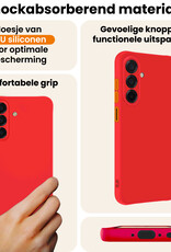 Nomfy Nomfy Samsung Galaxy A17 Hoesje Siliconen Met Screenprotector - Rood