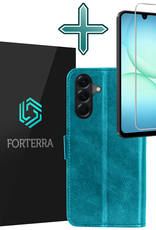 Forterra Forterra Samsung Galaxy A17 Hoesje Bookcase Met Screenprotector - Turquoise