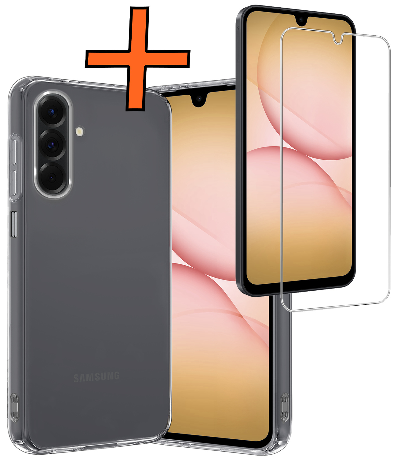 Nomfy Nomfy Samsung Galaxy A17 Hoesje Siliconen Met Screenprotector - Transparant