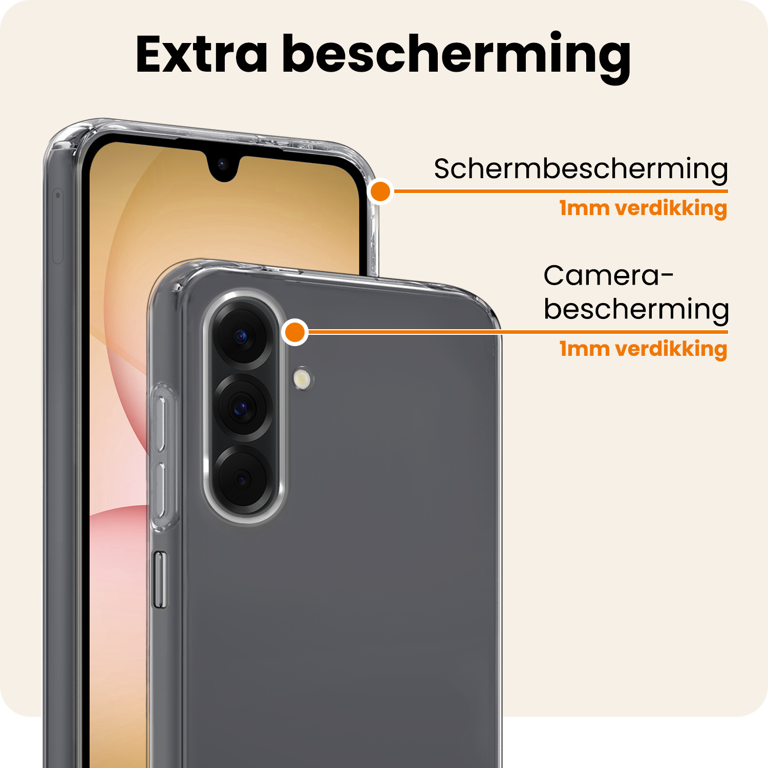 Nomfy Nomfy Samsung Galaxy A17 Hoesje Siliconen Met Screenprotector - Transparant