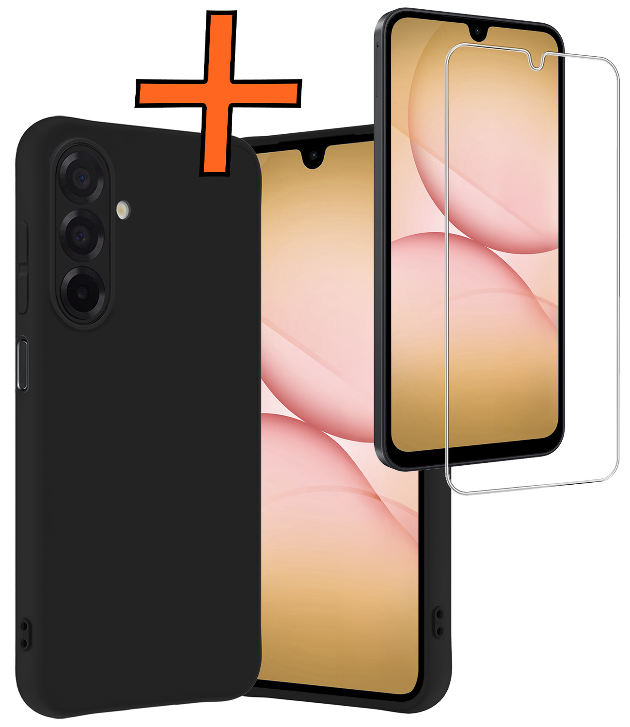 Nomfy Nomfy Samsung Galaxy A17 Hoesje Siliconen Met Screenprotector - Zwart