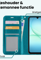 Forterra Forterra Samsung Galaxy A17 Hoesje Bookcase Met 2x Screenprotector - Turquoise