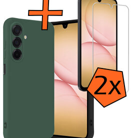 Nomfy Nomfy Samsung Galaxy A17 Hoesje Siliconen Met 2x Screenprotector - Donkergroen