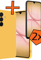 Nomfy Nomfy Samsung Galaxy A17 Hoesje Siliconen Met 2x Screenprotector - Geel