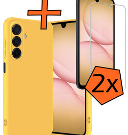 Nomfy Nomfy Samsung Galaxy A17 Hoesje Siliconen Met 2x Screenprotector - Geel