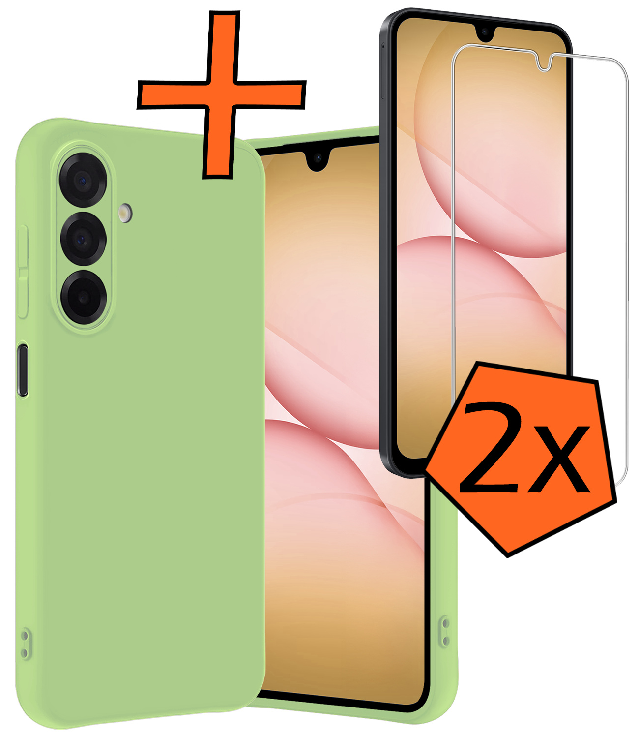 Nomfy Nomfy Samsung Galaxy A17 Hoesje Siliconen Met 2x Screenprotector - Groen