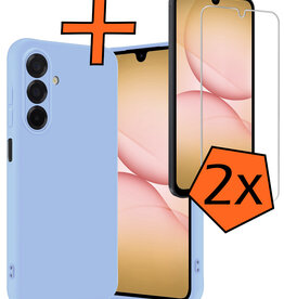 Nomfy Nomfy Samsung Galaxy A17 Hoesje Siliconen Met 2x Screenprotector - Lichtblauw