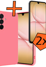 Nomfy Nomfy Samsung Galaxy A17 Hoesje Siliconen Met 2x Screenprotector - Lichtroze