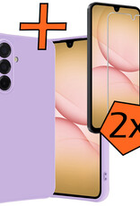 Nomfy Nomfy Samsung Galaxy A17 Hoesje Siliconen Met 2x Screenprotector - Lila