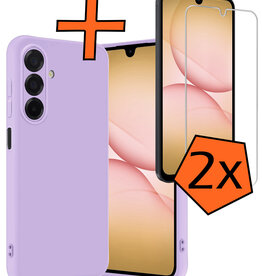 Nomfy Nomfy Samsung Galaxy A17 Hoesje Siliconen Met 2x Screenprotector - Lila