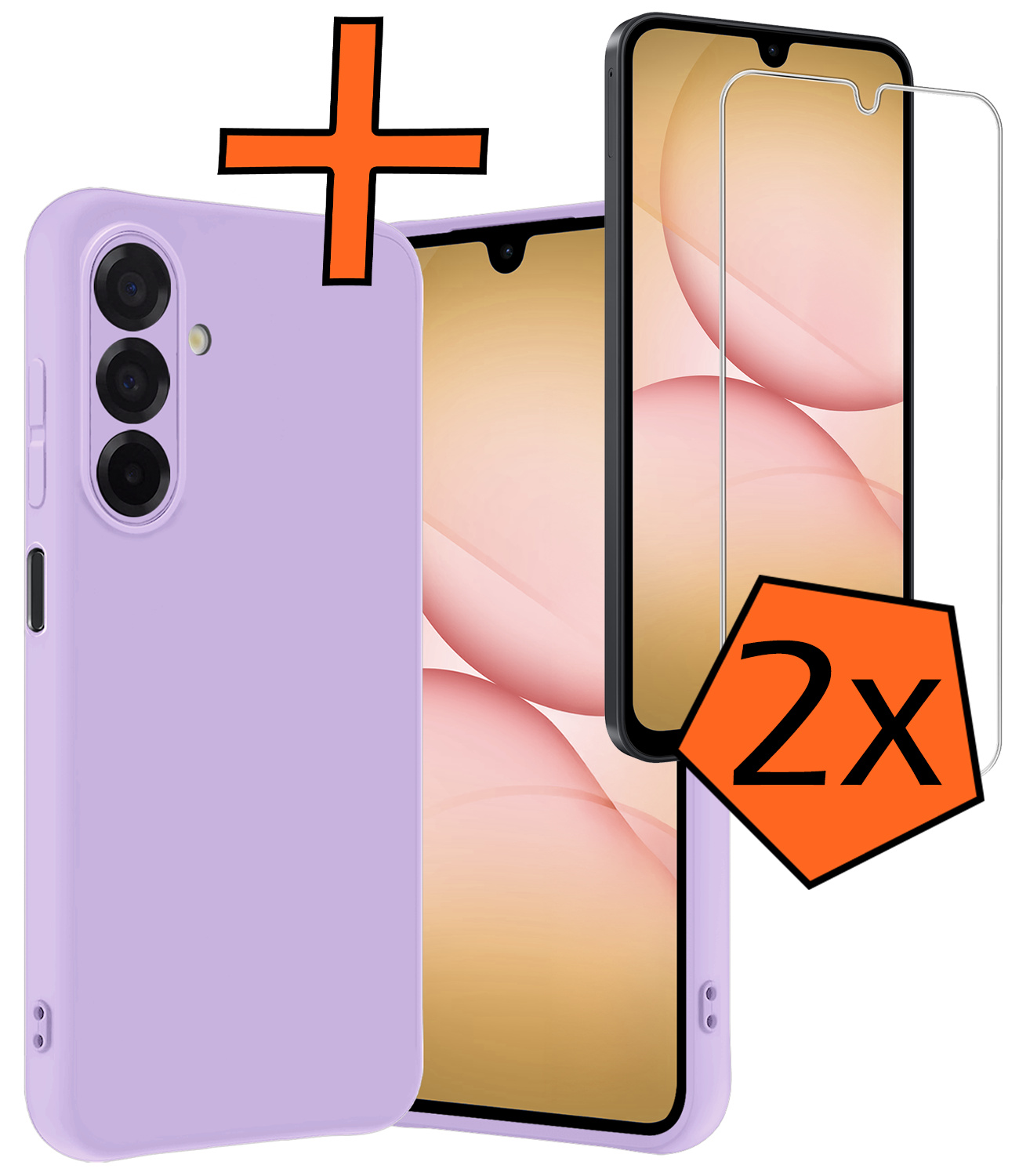 Nomfy Nomfy Samsung Galaxy A17 Hoesje Siliconen Met 2x Screenprotector - Lila