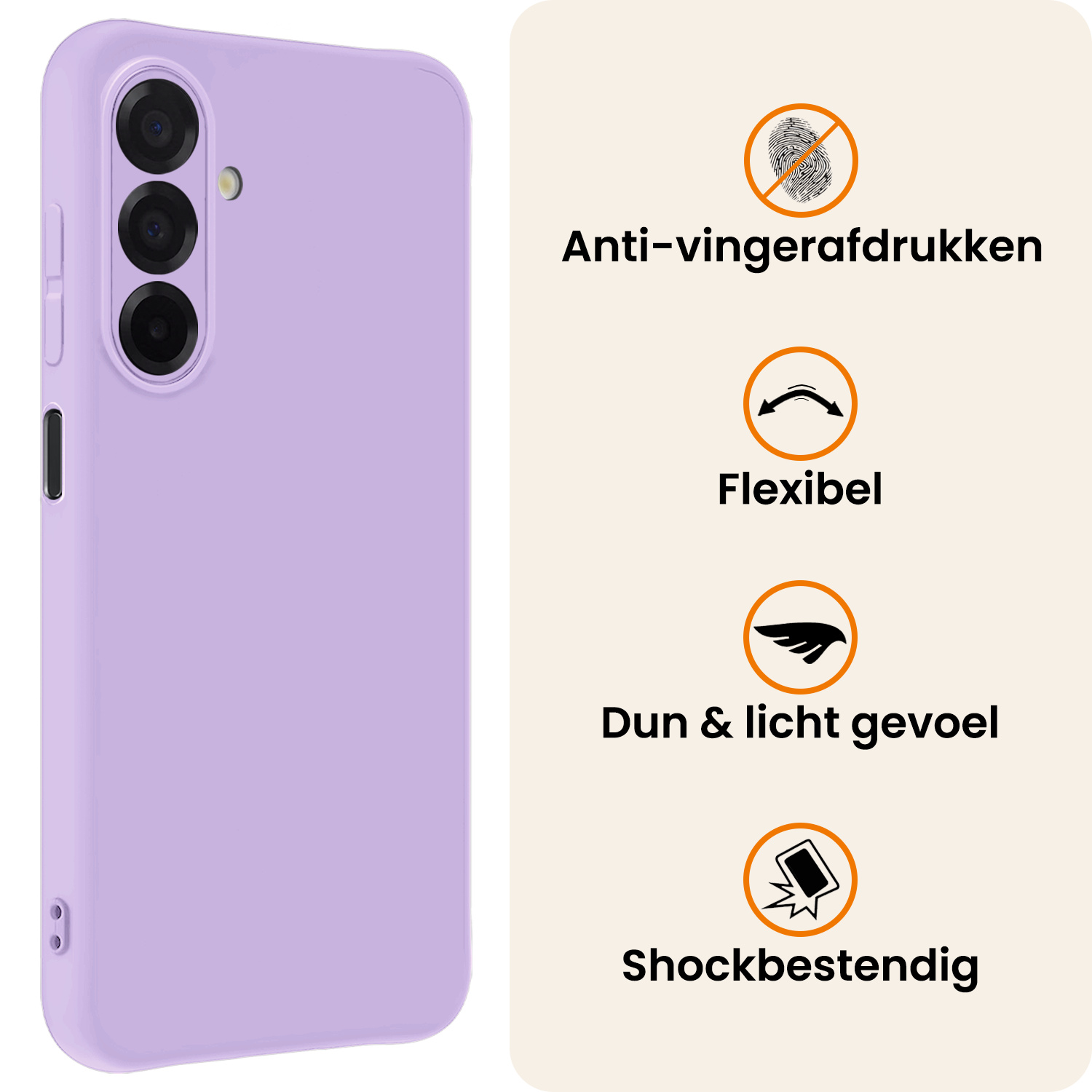 Nomfy Nomfy Samsung Galaxy A17 Hoesje Siliconen Met 2x Screenprotector - Lila