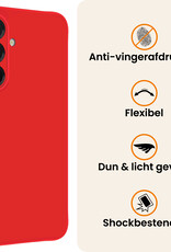 Nomfy Nomfy Samsung Galaxy A17 Hoesje Siliconen Met 2x Screenprotector - Rood