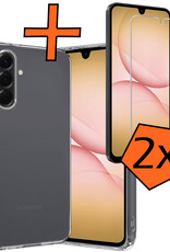 Nomfy Nomfy Samsung Galaxy A17 Hoesje Siliconen Met 2x Screenprotector - Transparant