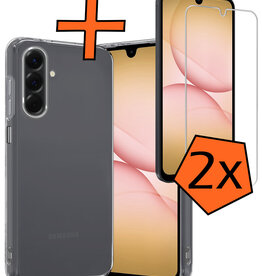 Nomfy Nomfy Samsung Galaxy A17 Hoesje Siliconen Met 2x Screenprotector - Transparant