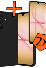 Nomfy Nomfy Samsung Galaxy A17 Hoesje Siliconen Met 2x Screenprotector - Zwart