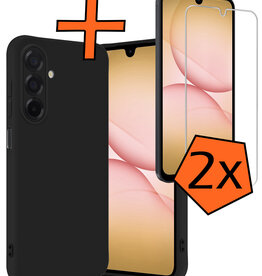 Nomfy Nomfy Samsung Galaxy A17 Hoesje Siliconen Met 2x Screenprotector - Zwart