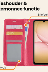 Nomfy Nomfy Samsung Galaxy A17 Hoesje Bookcase - Donkerroze