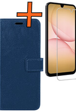 Nomfy Nomfy Samsung Galaxy A17 Hoesje Bookcase Met Screenprotector - Donkerblauw