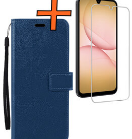 Nomfy Nomfy Samsung Galaxy A17 Hoesje Bookcase Met Screenprotector - Donkerblauw