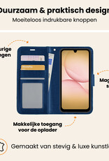 Nomfy Nomfy Samsung Galaxy A17 Hoesje Bookcase Met Screenprotector - Donkerblauw