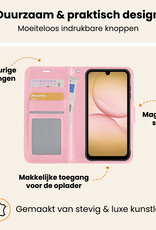Nomfy Nomfy Samsung Galaxy A17 Hoesje Bookcase Met Screenprotector - Lichtroze
