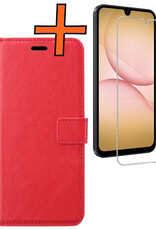Nomfy Nomfy Samsung Galaxy A17 Hoesje Bookcase Met Screenprotector - Rood