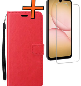 Nomfy Nomfy Samsung Galaxy A17 Hoesje Bookcase Met Screenprotector - Rood