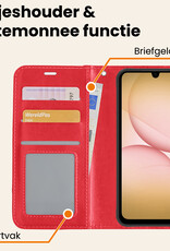 Nomfy Nomfy Samsung Galaxy A17 Hoesje Bookcase Met Screenprotector - Rood