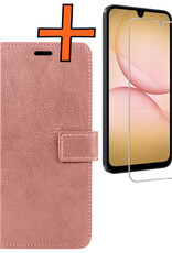 Nomfy Nomfy Samsung Galaxy A17 Hoesje Bookcase Met Screenprotector - Rose Goud